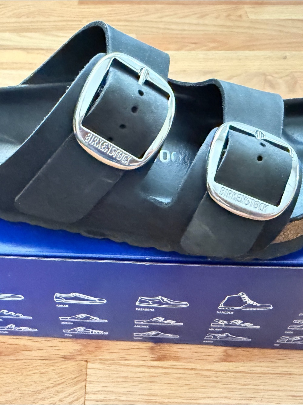 Birkenstock Arizona Big Buckle Sandals - Black Oiled Leather - Picture 2 of 12